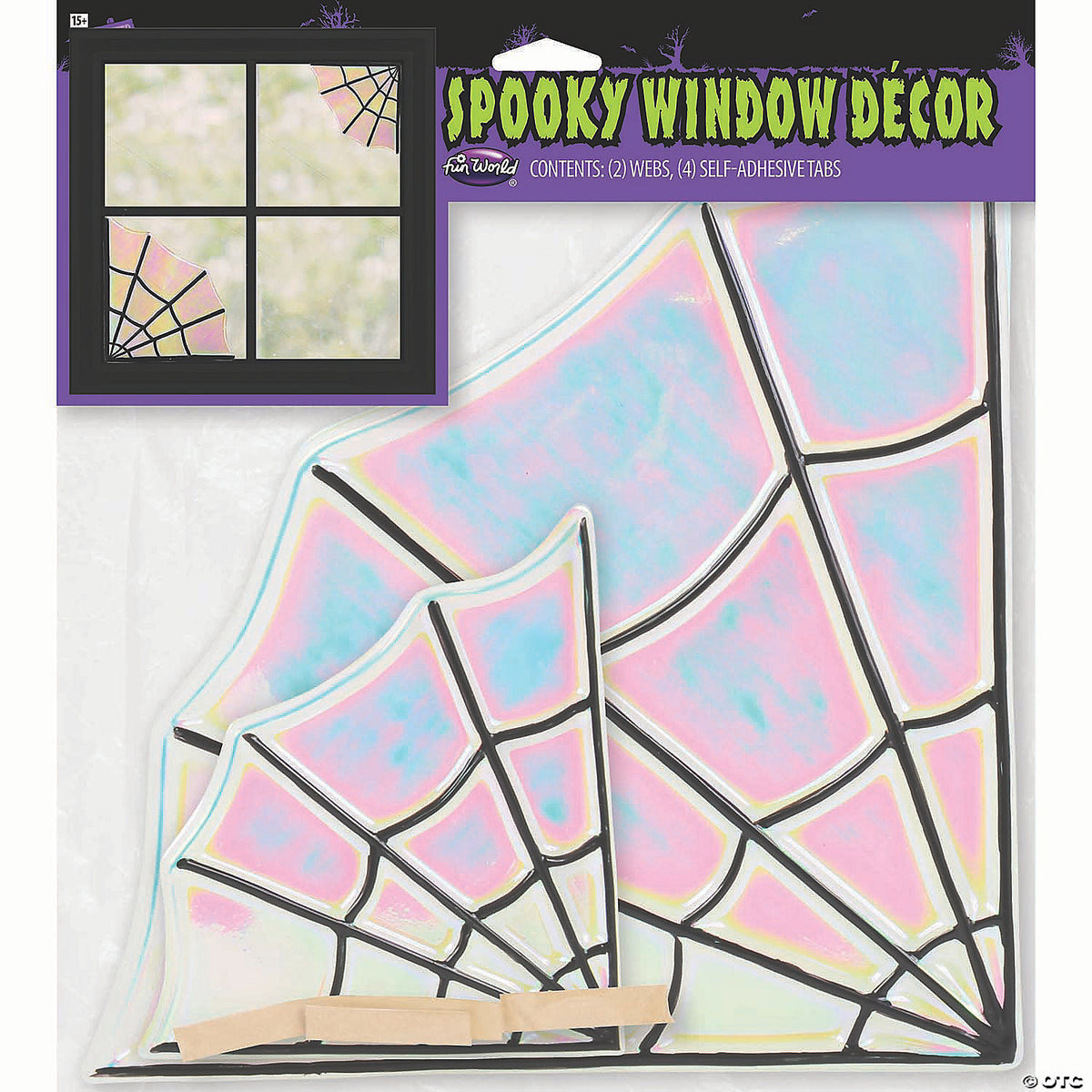 iridescent spooky window webs halloween decoration~fw96071w