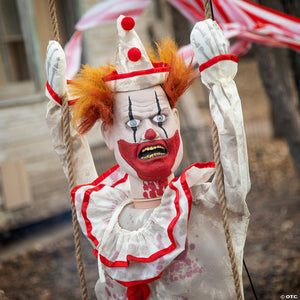 46 hanging animated swinging happy clown halloween decoration~mr039122-a02