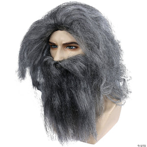 coal miner wig and beard set grey~lw220gy-a02