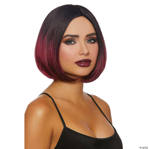 women s burgundy mid length ombre bob wig~rl11319