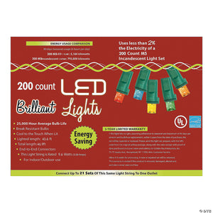 200 count m5 multicolor christmas string lights~ma953