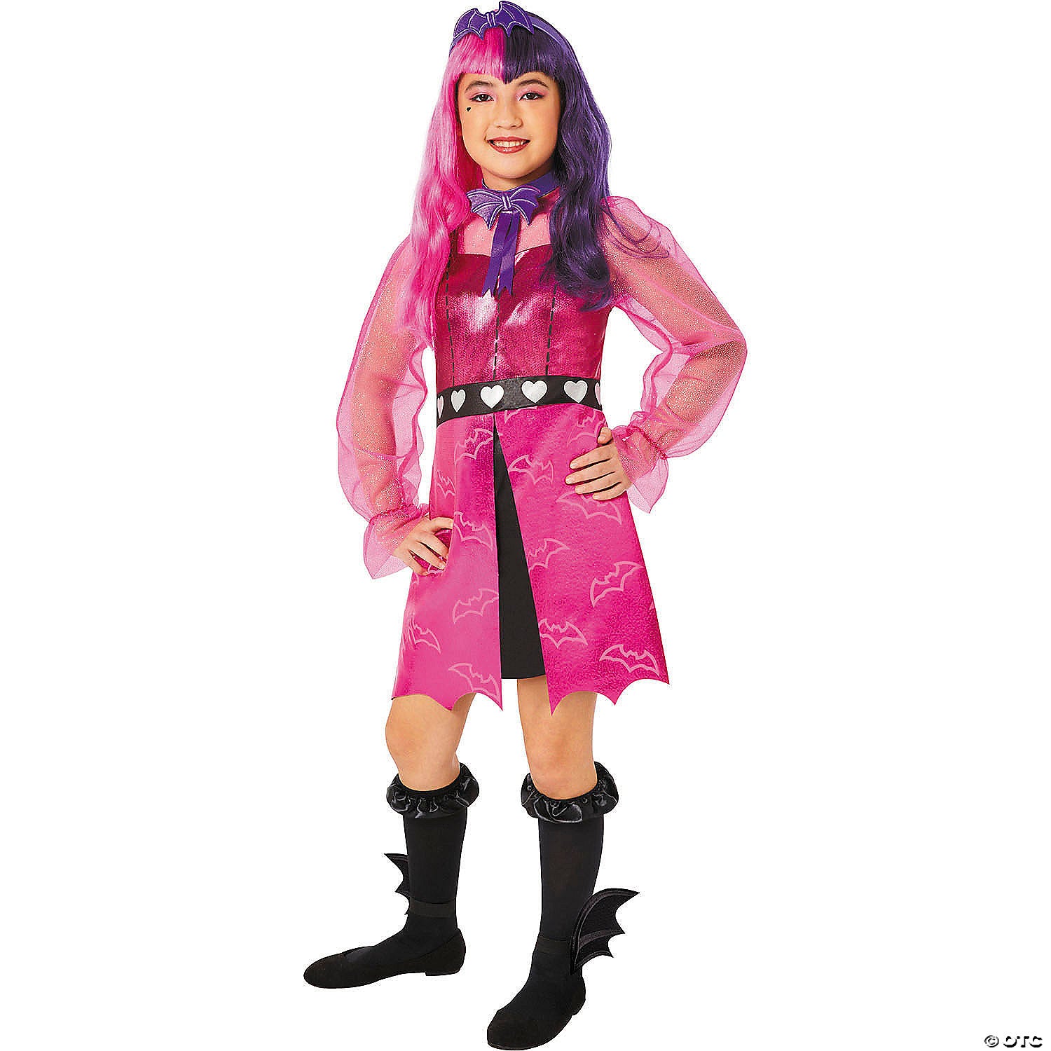kids monster high& 8482 pink & purple draculaura costume medium 7 8~fw106252m