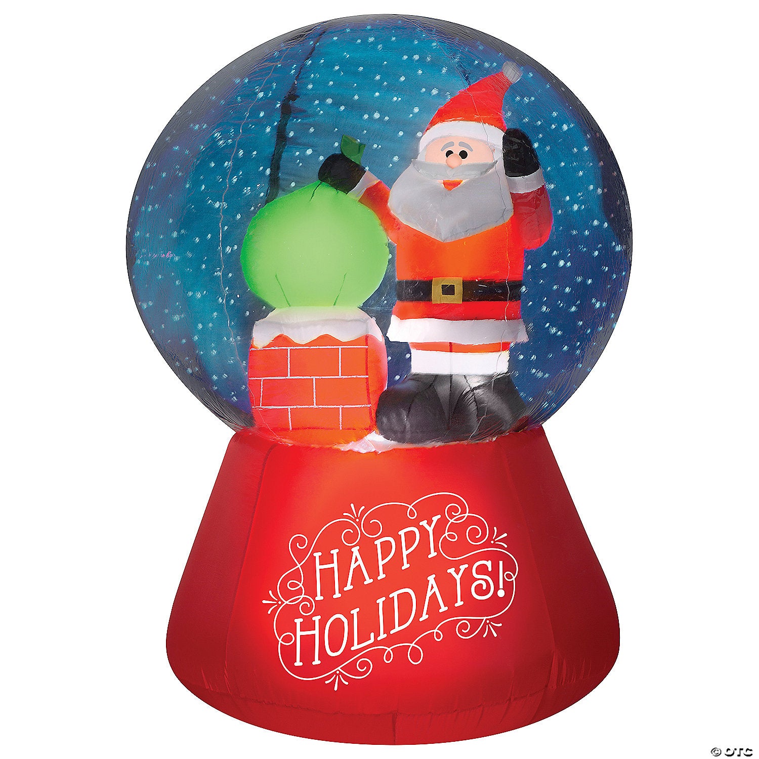 projection airblown& 174 snow globe santa on rooftop scene in snowflurry 66 inflatable christmas outdoor yard decor~ss882509g