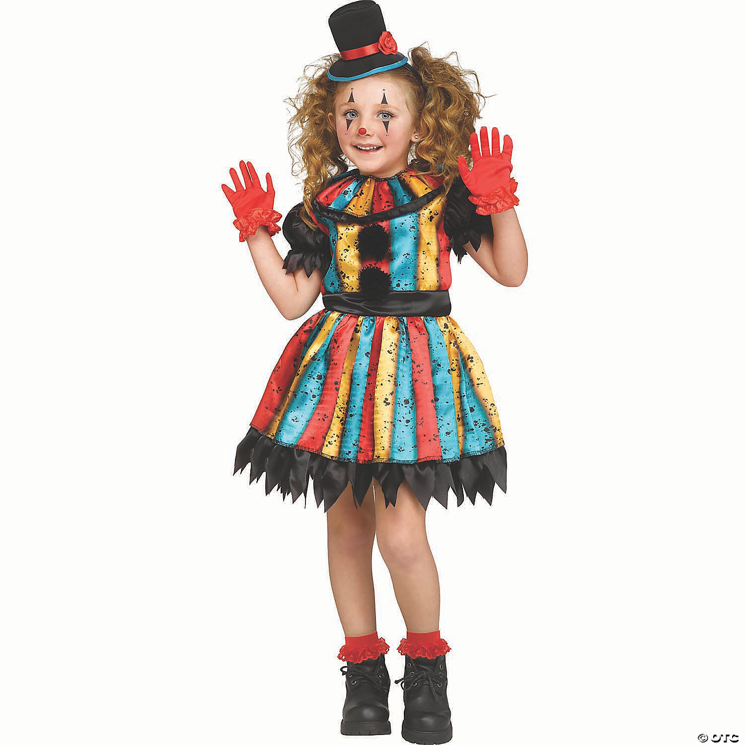 toddler colorful carny clown dress halloween costume large 3t 4t~fw127081l