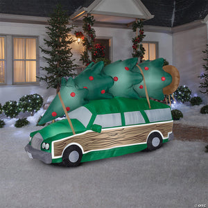 60 blow up inflatable national lampoon s christmas vacation car with tree outdoor yard decoration~ss110518g-a02