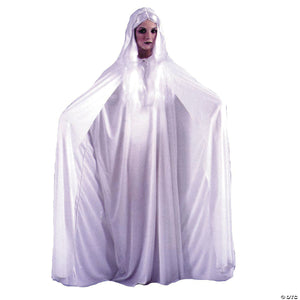 white cape hooded halloween costume for adults~fw9159wt