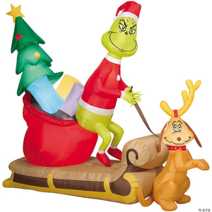 77 blow up inflatable grinch & max outdoor yard decoration~ss114431g