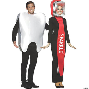 adults tooth and toothbrush couple costumes~gc10193