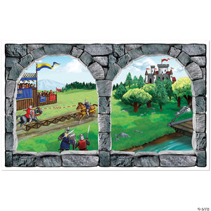 30 castle window plastic backdrop~bg52317