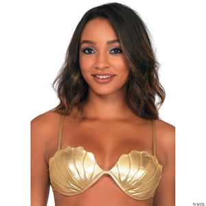 women s gold mermaid shell bra medium~uaa2812md