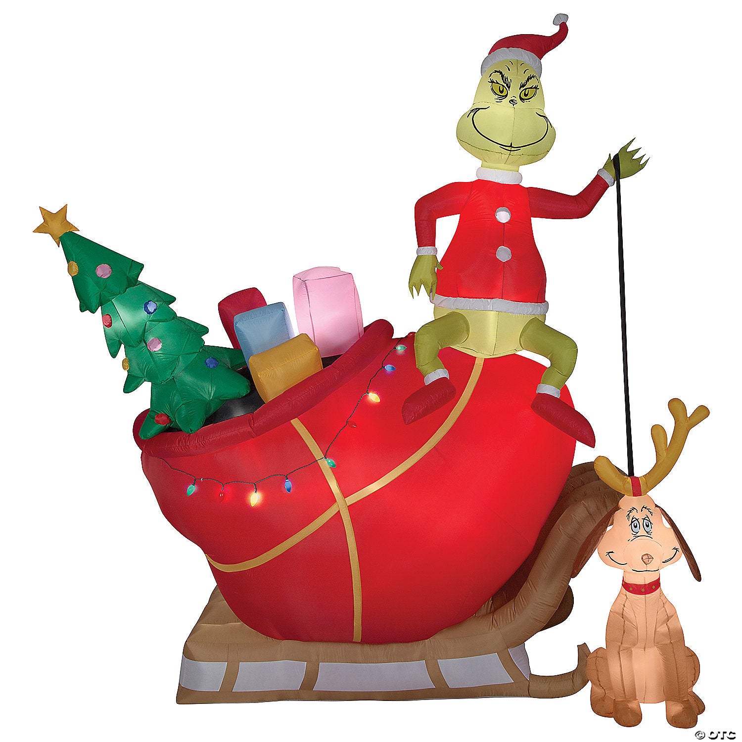 airblown& 174 grinch and max in sleigh colossal scene 118 inflatable christmas outdoor yard decor~ss882542g