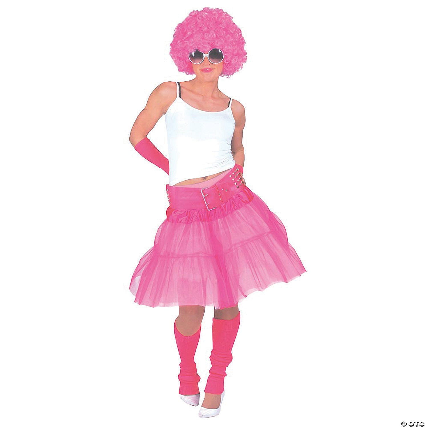 adults pink material girl skirt~ff508136a