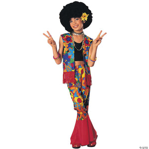 girl& 8217 s flower power hippie costume small~ru18664sm