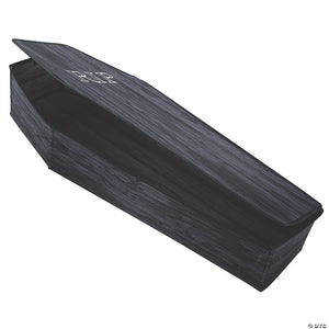 60 wooden look black coffin with lid halloween decoration~mr123166-a02