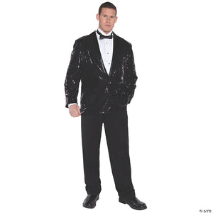 men s black sequin jacket standard~ur29658