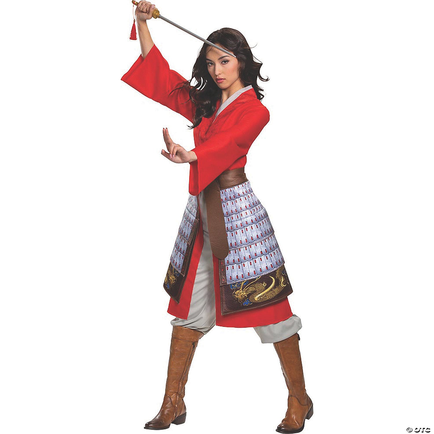 women s deluxe mulan hero red dress costume medium~dg79493b