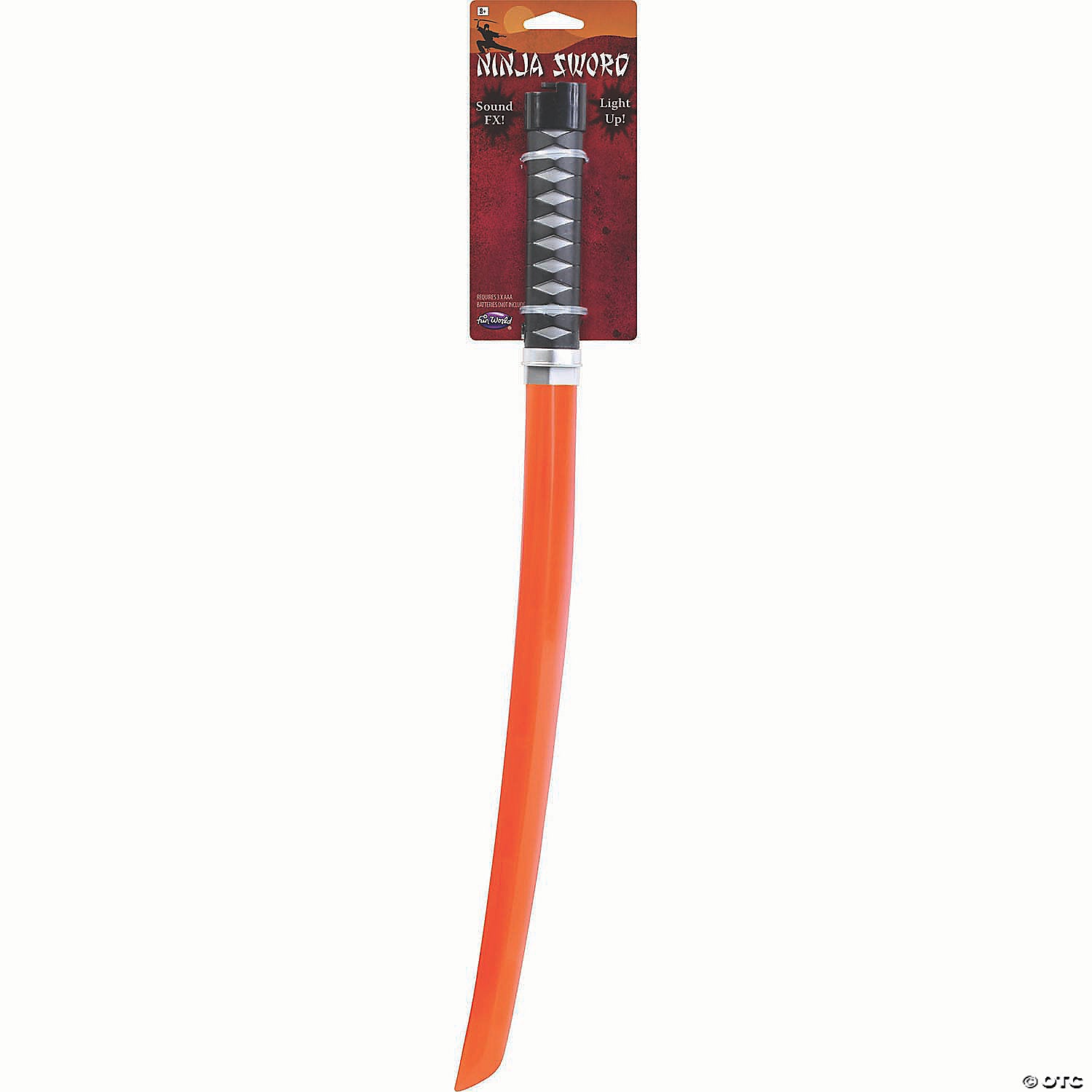 22 light up red plastic ninja sword with sound fx costume accessory~fw96990r