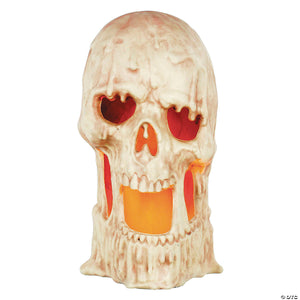 4 light up flaming large plastic skull halloween tabletop decoration~sew83453