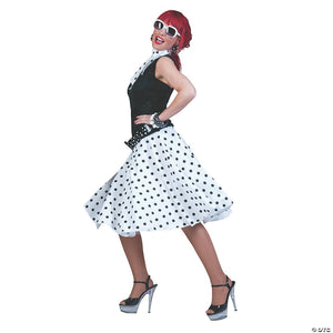 sock hop skirt scarf white black~ff508046g