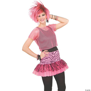 women& 8217 s pink pop party skirt costume standard~fm63078