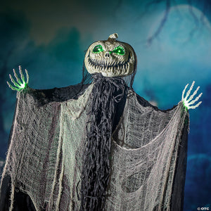 66& 8221 green light up standing pumpkin man halloween decoration~atc00012-a02