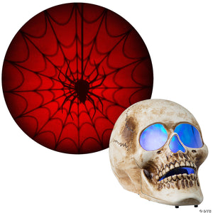 blazing scenes & 8211 10 inch skull with red spider web projection~ss227682g-a02