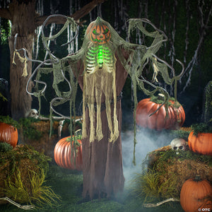 2 animated & light up standing jack o& 8217 lantern man halloween decoration~atc00078-a02