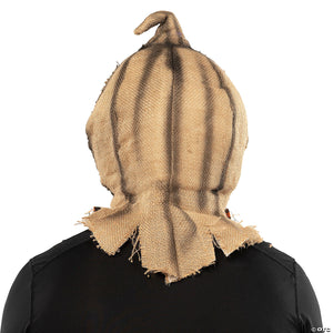adults scarecrow pumpkin head halloween mask with bowtie & 8211 one size~mcsph005-a01