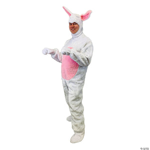 adult white easter bunny suit with bunny hood costume medium~ae1092md
