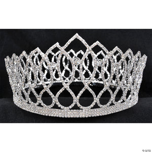 adults silver crown with rhinestones~gb54