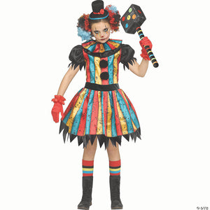 girl& 8217 s multicolor polyester carny clown costume extra large 14 16~fw127082xl