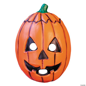 adults don post studios& 8482 orange pumpkin face injection molded plastic mask one size~mattdp190-a02