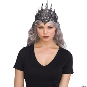 adults black flexible glitter crown~fw93148bk