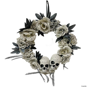 elegant skull & roses halloween wreath~ss62066