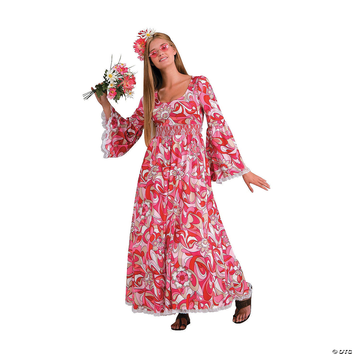 women& 8217 s hippie flower child costume standard~fm62911