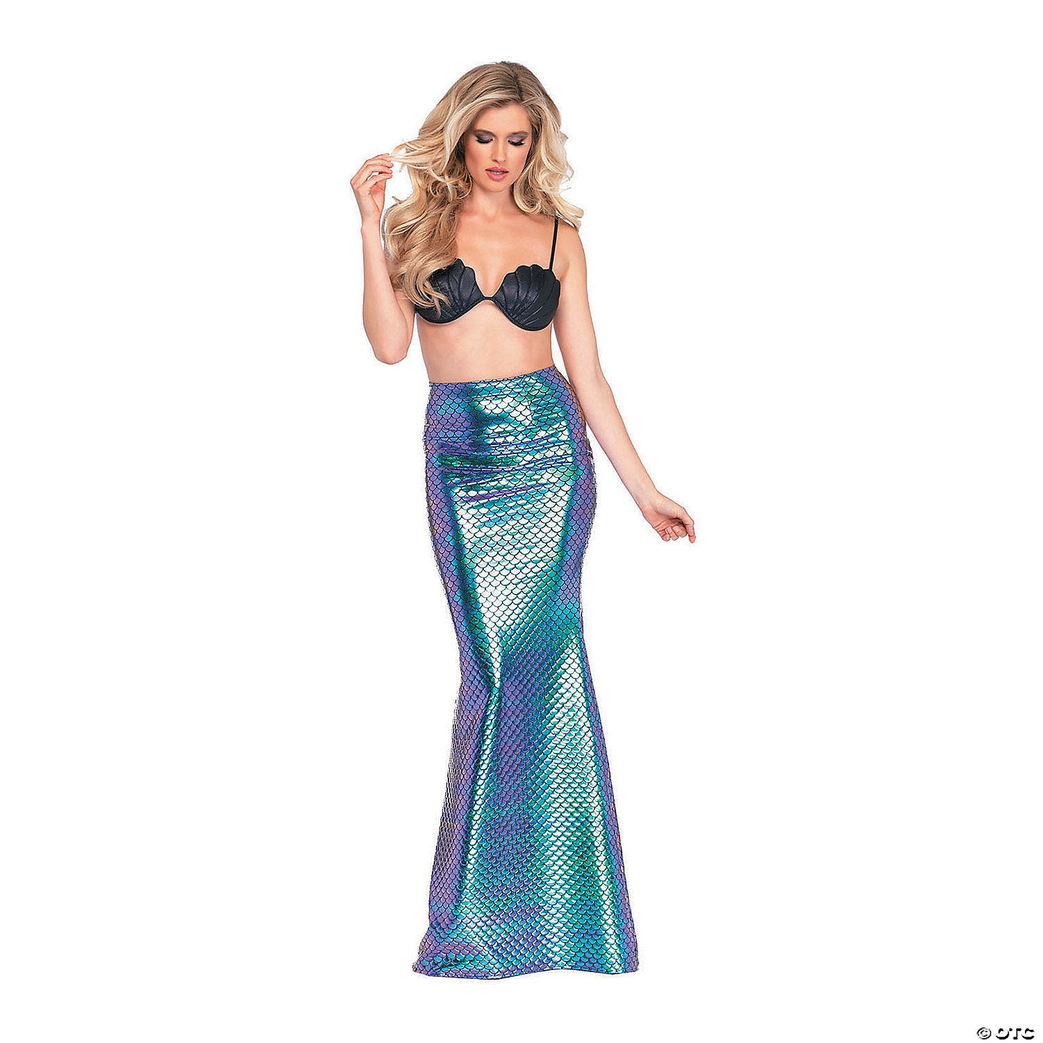 women s iridescent scale mermaid skirt small~ua86710sm