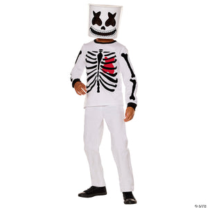kids marshmello black & white mello skeleton costume extra large 14 16~fw103572xl