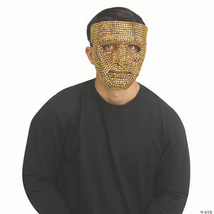 adults gold rhinestone bling plastic full mask one size~fw93369gd