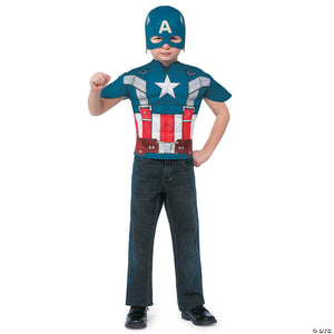 boy& 8217 s captain america& 8482 t shirt & mask costume small~ru620006