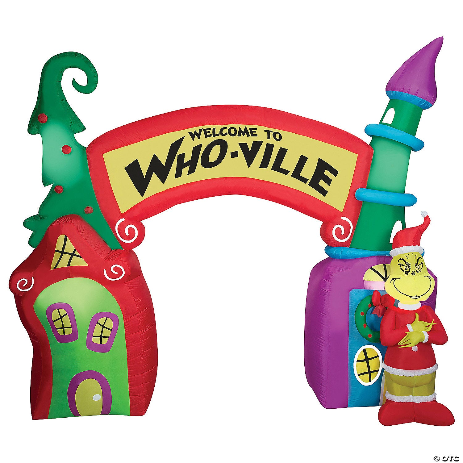 sup blowup inflatable grinch who ville archway scene with built in lights christmas outdoor yard decoration~ss882540g