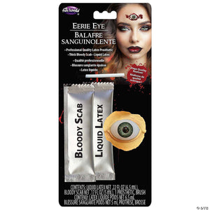 eerie wide open green eye prosthetic eye makeup kit~fw2937ce