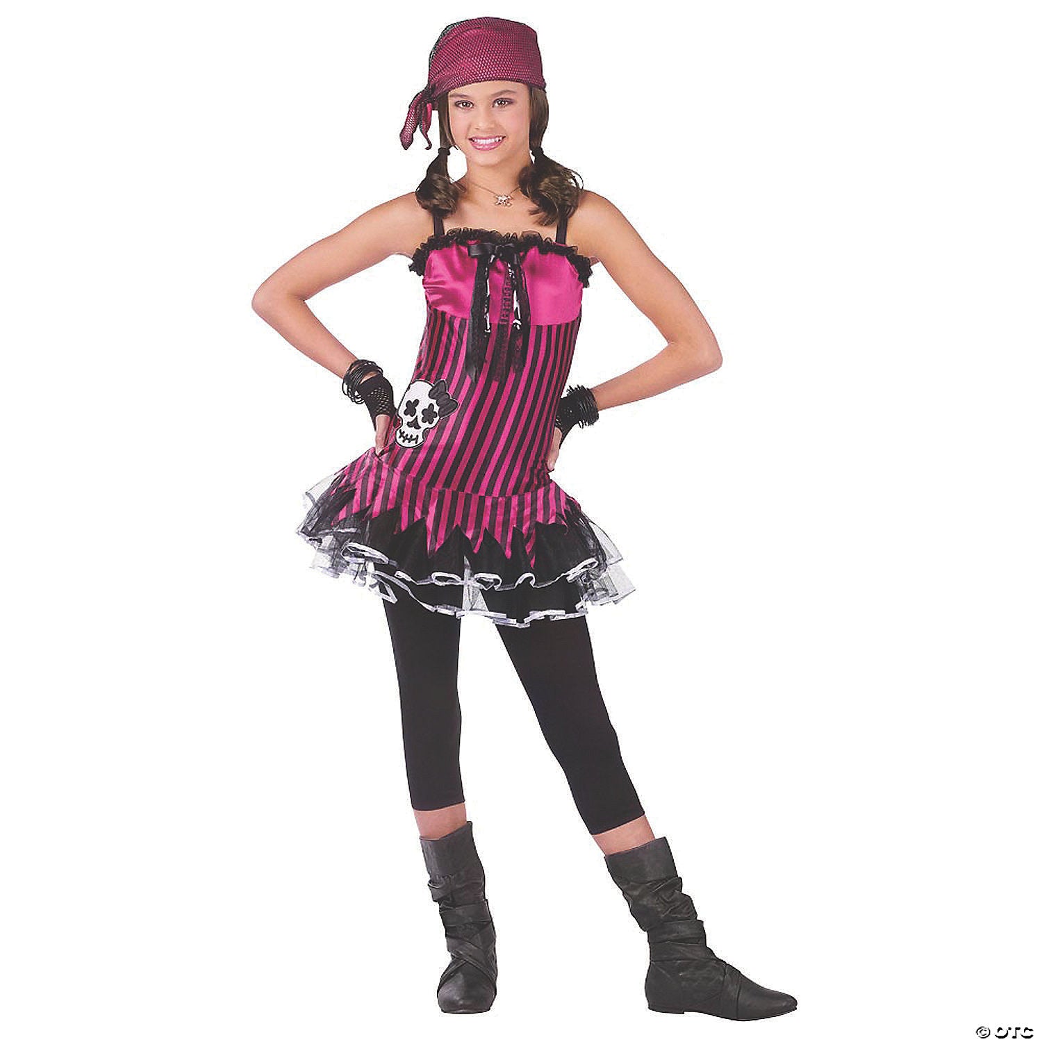 teen girl s rockin skull pirate costume standard~fw121243