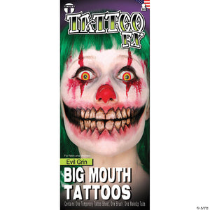 evil grin big mouth tattoo fx~dfbmkit303-a01