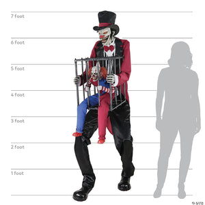 7 rotten ringmaster with caged clown halloween decoration~mr124652-a06