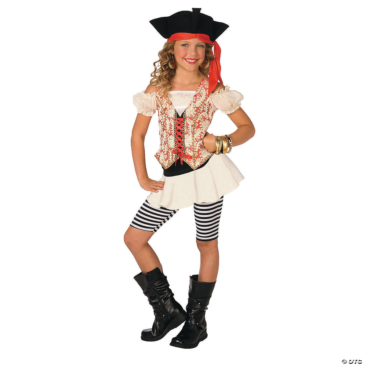 girl& 8217 s swashbuckler captain pirate costume medium~lf4007md