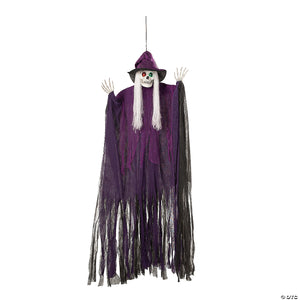 6 ft light up eyes skeletal witch halloween hanging decoration~atc00099-a02
