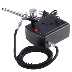 0.3mm Mini Airbrush Kit Dual-Action Gravity Feed w/ Air Compressor Nail Makeup - Trend Times Toy Stores