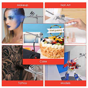 0.3mm Mini Airbrush Kit Dual-Action Gravity Feed w/ Air Compressor Nail Makeup - Trend Times Toy Stores