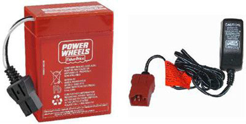 6 Volt Red Battery and Charger Combo for Power Wheels 6V Vehicle Trend Times 0