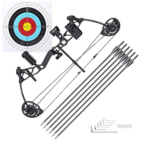 Youth Compound Bow Kit 16-28lbs with 6 Carbon Arrows